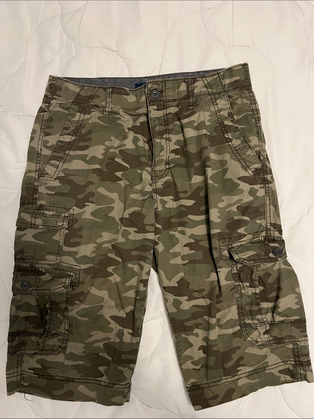 George Men's Camo Cargo Shorts in Olive and Khaki